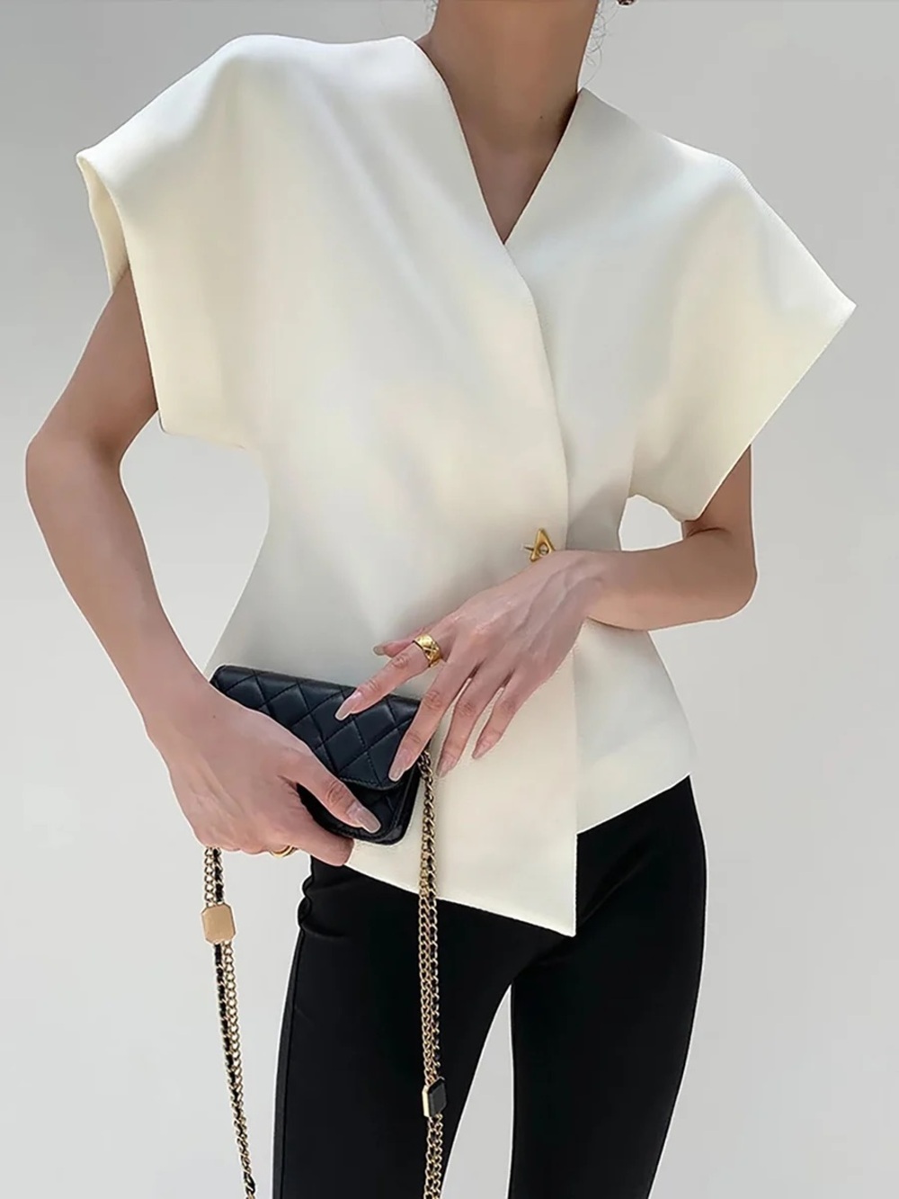 Commense Trendy V-Neck Button Down Blouse - Picture 7 of 14
